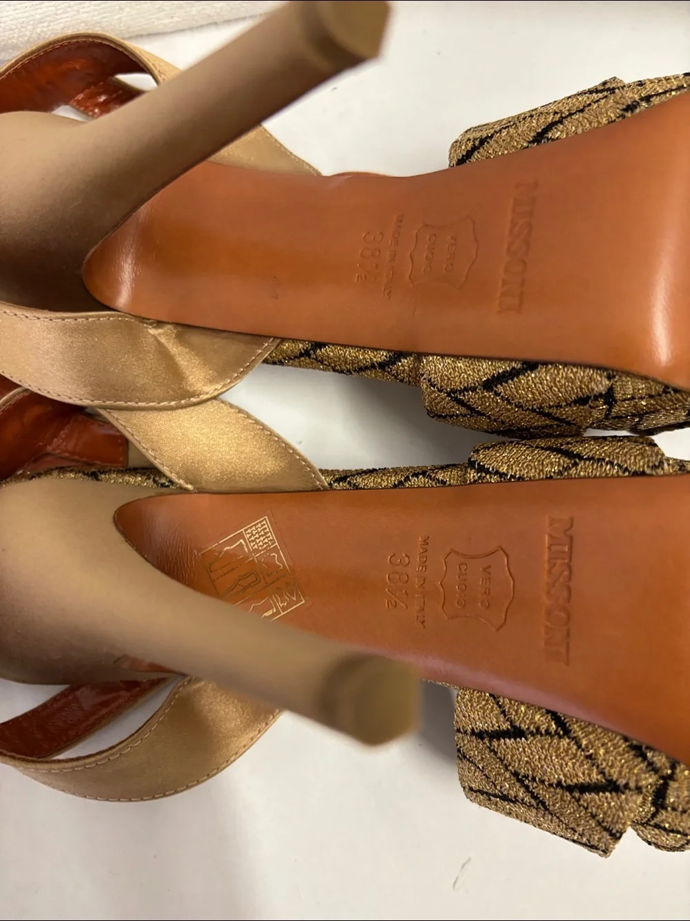 Missoni Chevron Open Toe Platform Heels